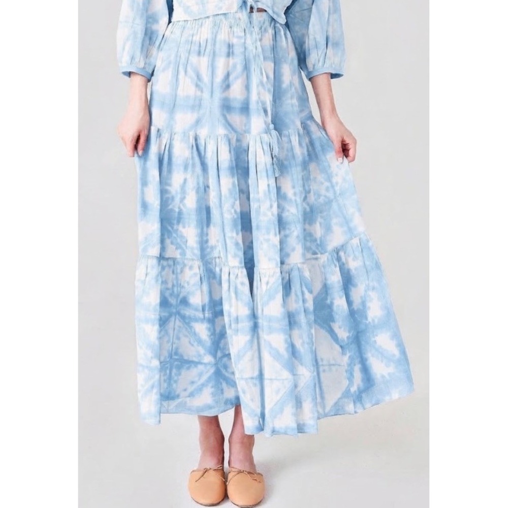 Cara Cara Melanie Blooming Hills Blue Print Skirt Preowned Condition Size S